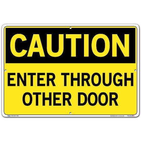 Vestil Aluminum Sign, 12-1/2" H, 18-1/2" W, Aluminum, Rectangle, English, SI-C-11-D-AL-080 SI-C-11-D-AL-080